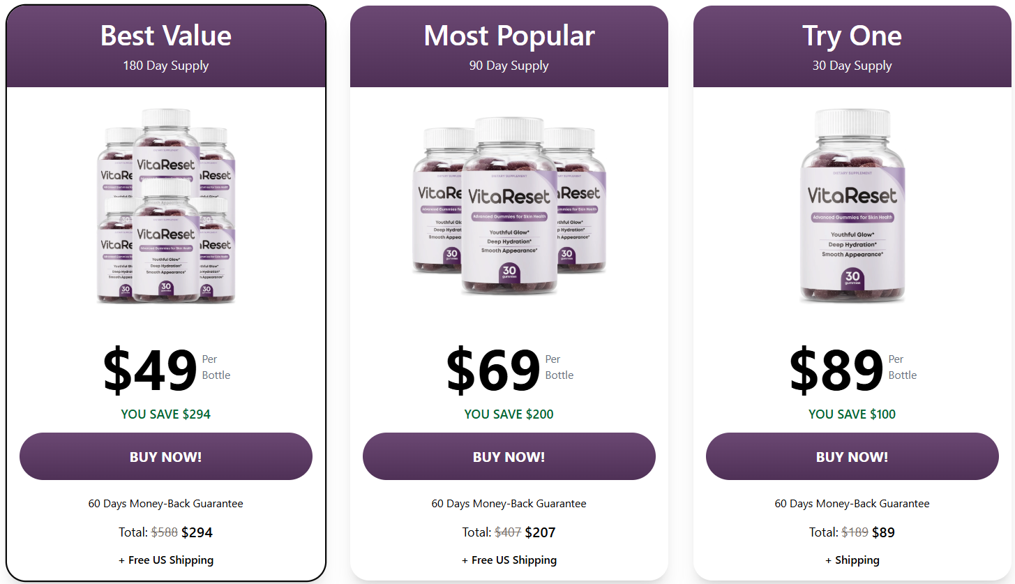 VitaReset   Pricing Details